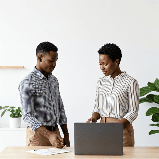 Two professionals collaborating